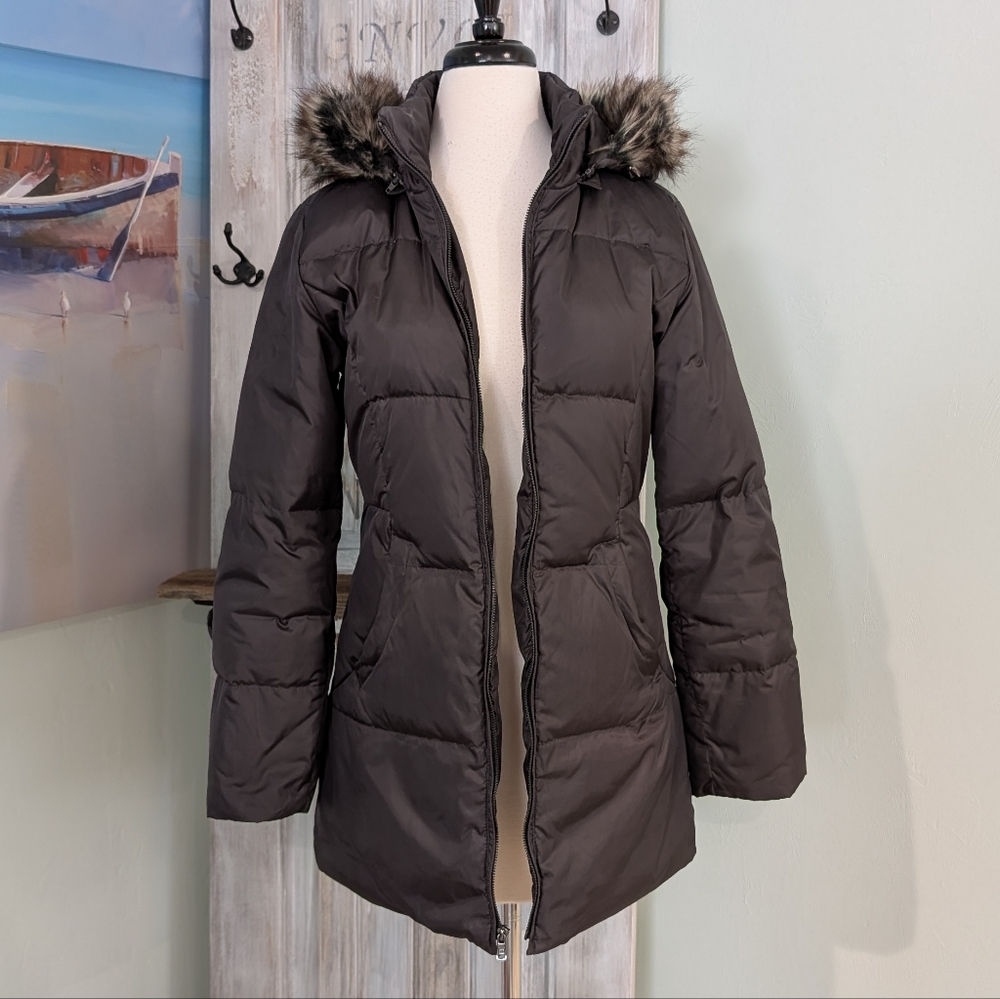 Anne Klein Quilted Puffer Jacket with Fur-Trimmed Hood
